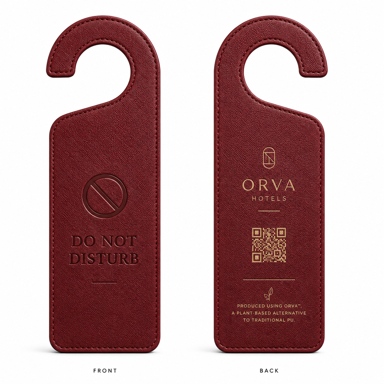 ORVA door hanger in red for cruise ship cabins